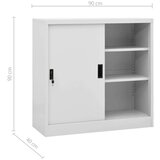 vidaXL uredski ormarić s kliznim vratima svjetlosivi 90x40x90 cm čelik | shoptok.hr