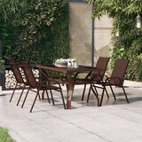 vidaXL Vrtni stol smeđe-crni 140 x 70 x 70 cm od čelika i stakla Cijene