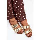 EVENTO Women's sandals on cork platform with buckles golden Vesina | Shoptok.si