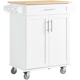 SoBuy Kuhinjski voziček Shranjevanje Barva Bela Rjava 83x46x91cm FKW13-II-WN, (5000212938) | Shoptok.si