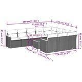 vidaXL 11-dijelni set vrtnih sofa od poliratana s jastucima bež | shoptok.hr