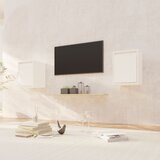 Maison Chic Stenska omarica - Zidna omarica 2 kosa bela 30x30x40 cm trdna borovina iu369, (22063656) | Shoptok.si
