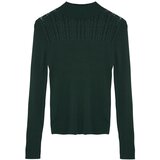 Trendyol Emerald Green Openwork/Hole Knitwear Sweater | shoptok.hr