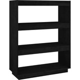vidaXL Ormarić za knjige / sobna pregrada crni 80x35x103 cm borovina | shoptok.hr