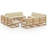 Maison Chic Seti vrtnega pohištva - Vrtna garnitura - Vrtni pohištvo set 13-delna z blazinami trdna borovina, (21816960) | Shoptok.si
