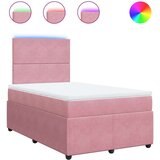 vidaXL Box spring postelja z vzmetnico roza 120x190 cm žamet | Shoptok.si