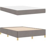 Box Postelja z vzmetnico Taupe in bela 140 x 190 cm blago | Shoptok.si