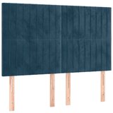  box spring s madracem LED tamnoplavi 140x190 cm baršun | shoptok.hr