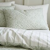 Bianca Bijela/zelena posteljina za bračni krevet/za produženi krevet od pamučnog perkala 230x220 cm Scallop Floral – | shoptok.hr