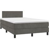 Box spring krevet s madracem tamnosivi 120 x 200 cm baršunasti | shoptok.hr