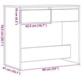  Konzolni stolić crni hrast 89x41x76 5 cm Konstruirano drvo - Crni hrast | shoptok.hr