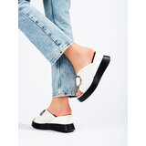 SHELOVET wedge flip-flops white