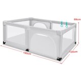  Dječja ogradica 120 X 190 cm s 50 igraćih lopticama, ogradica s mrežom i patentnim zatvaračem, siva | shoptok.hr