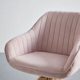Modern Living naslanjač leonie, roza, žamet, vrtljiv | Shoptok.si