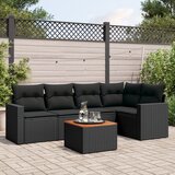  6-dijelni set vrtnih sofa s jastucima crni od poliratana | shoptok.hr