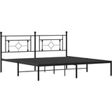 Metalni Kovinski posteljni okvir z vzglavjem črn 183x213 cm | Shoptok.si