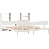 vidaXL Knjižna postelja brez vzmetnice bela 200x200 cm trdna borovina | Shoptok.si
