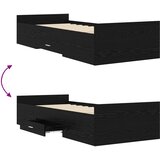  Okvir kreveta s pohranom s ladicama Crni hrast 80 x 200 cm | shoptok.hr