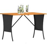  Vrtni stol s pločom od akacije crne boje 105x75x72 cm poliratan | shoptok.hr