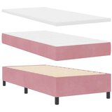 Box Postelja z vzmetnico z vzmetnico Roza 100 x 200 cm Žamet, (5000128470) | Shoptok.si