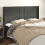  Vzglavje z ušesi temno sivo 203x16x118/128 cm žamet, (20737401) | Shoptok.si