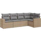  The Living Store Vrtna sedežna garnitura 5-delna z blazinami bež poli ratan - Vrtna Sedežna Garniture, (21443597) | Shoptok.si