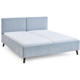 Meise Möbel Svetlo modra oblazinjena zakonska postelja z letvenim dnom 160x200 cm Piano – Cene
