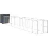 vidaXL Pasja uta z izhodom antracitna 165x1271x181 cm pocinkano jeklo, (20759799) | Shoptok.si