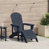 vidaXL Adirondack stolica s osloncem za noge Mornarska plava HDPE | shoptok.hr