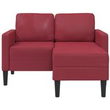  Dvosjed s ležaljkom u obliku slova L, vino crvene boje, 125 cm, umjetna koža | shoptok.hr