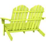  Vrtni dvosjed Adirondack od masivne jelovine zeleni - Zelena 1 | shoptok.hr