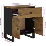  Nočna omarica 50x33x60 cm trden mangov les in inženirski les, (20733397) | Shoptok.si
