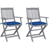 Maison Chic Zložljivi Vrtni Stoli - Stol za vrti 2 kosa z blazinami trden akacijev les JS2741, (21876436) | Shoptok.si