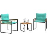  Set vanjskog namještaja s jastukom 3 pcs Tirkizna | Eponuda.com