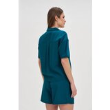 Marisse Green Viscose And Linen Shirt | Shoptok.si
