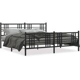 vidaXL Metalni okvir kreveta uzglavlje i podnožje crni 183x213 cm | shoptok.hr