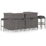 The Living Store Vrtna barska garnitura z blazinami 8-delna poli ratan siva - Vrtna Barska Garnitura, (21464555) | Shoptok.si