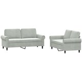  2-dijelni set sofa s jastucima svjetlosivi baršunasti | shoptok.hr