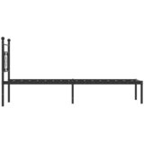  Metalni okvir za krevet s uzglavljem crni 75x190 cm | shoptok.hr