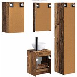  Set ormarića za kupaonicu 5 pcs Staro drvo 40 x 10,5 x 60,5 cm | Shoptok.si