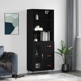 The Living Store Visoka komoda črna 69,5x34x180 cm inženirski les - Visoka Omarica, (21430293) Cene
