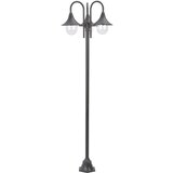 vidaXL Vrtna ulična svetilka E27 220 cm aluminij 3 žarnice bronasta | Shoptok.si