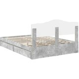  Postelja s shranjevanjem z vzglavjem Betonsko siva 150 x 200 cm, (5000106081) | Shoptok.si