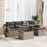 vidaXL 6-dijelni set vrtnih sofa od poliratana s jastucima sivi | shoptok.hr