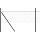 vidaXL heksagonalna ograda siva 0,4x25 m čelik, stupovi ograde 13 kom sivi Ø32 mm 80 cm pocinčani čelik | shoptok.hr