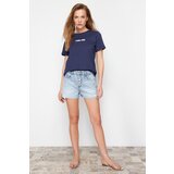 Trendyol Blue More Sustainble Ripped High Waist Shorts | shoptok.hr