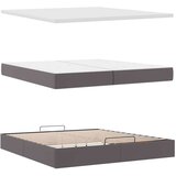 vidaXL Otomanski posteljni okvir z vzmetnicami siv 200x200cm um. usnje, (21611363) | Shoptok.si