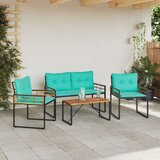  Set vanjskog namještaja s jastukom 4 pcs Tirkizna | shoptok.hr