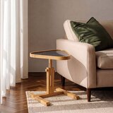Hanah home pomoćni sto Opus Ucgen 46, 46 cm, hrast / crni mermer | Eponuda.com