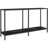 Maison Chic konzolna miza - miza ob steni črna 140x35x75,5 cm kaljeno steklo, (21786026) Cene